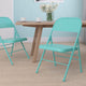 Tantalizing Teal |#| Tantalizing Teal Triple Braced & Double Hinged Metal Folding Chair - Vivid Color