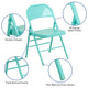 Tantalizing Teal |#| Tantalizing Teal Triple Braced & Double Hinged Metal Folding Chair - Vivid Color