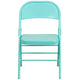 Tantalizing Teal |#| Tantalizing Teal Triple Braced & Double Hinged Metal Folding Chair - Vivid Color