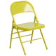 Twisted Citron |#| Twisted Citron Triple Braced & Double Hinged Metal Folding Chair - Event Chair