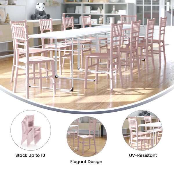 Pink |#| Child's Classic Resin Chiavari Chair for All Occasions in Pink