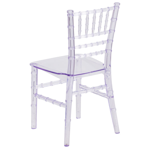 Clear |#| Child's Classic Resin Chiavari Chair for All Occasions in Transparent Crystal