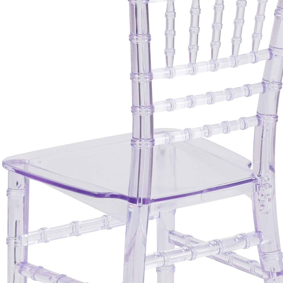 Clear |#| Child's Classic Resin Chiavari Chair for All Occasions in Transparent Crystal