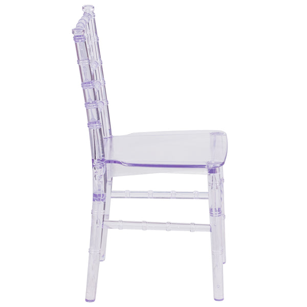 Clear |#| Child's Classic Resin Chiavari Chair for All Occasions in Transparent Crystal