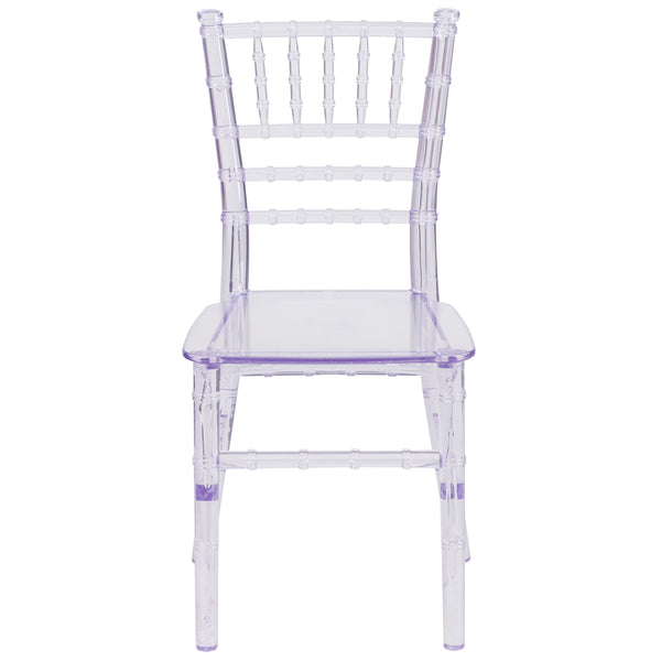 Clear |#| Child's Classic Resin Chiavari Chair for All Occasions in Transparent Crystal