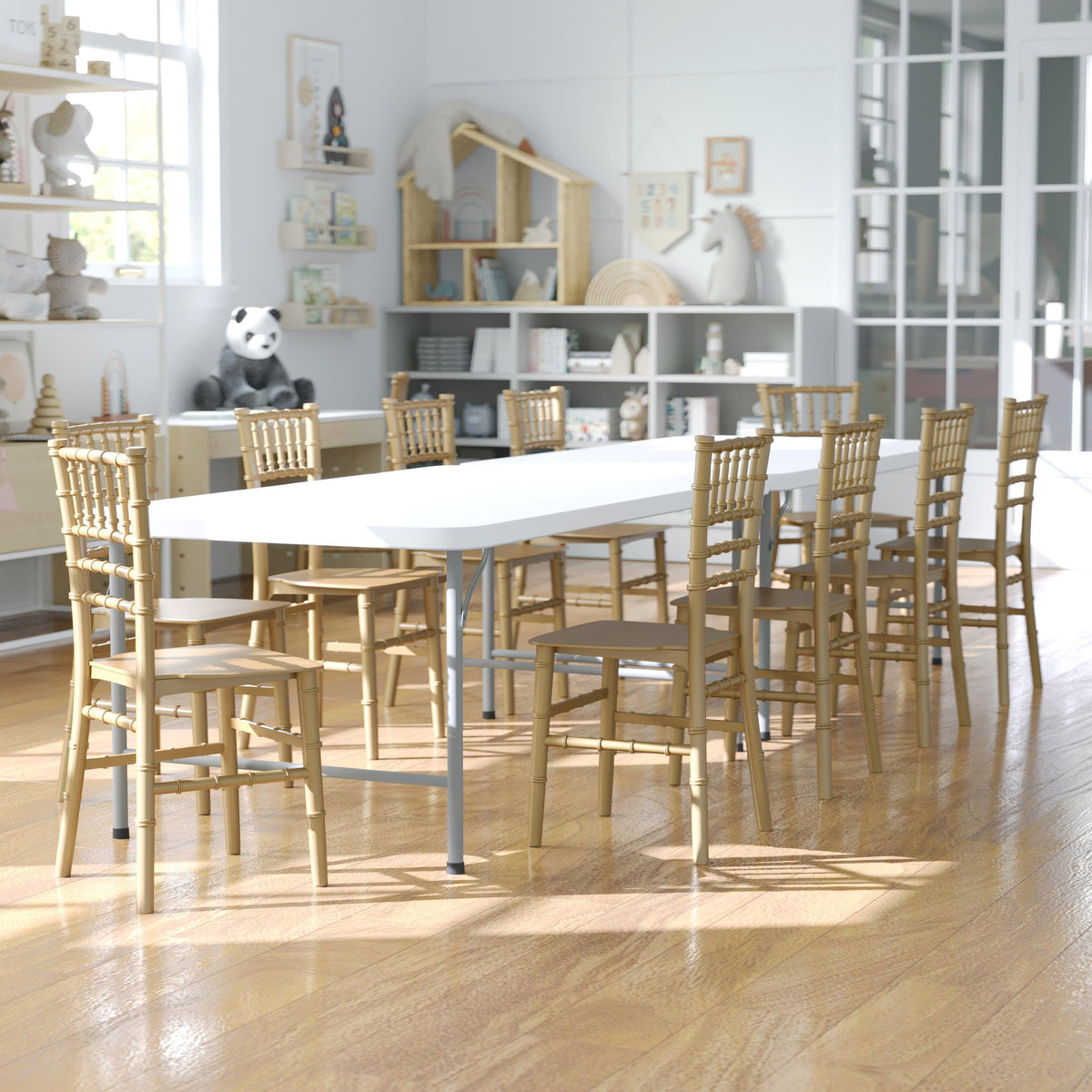 Gold |#| Child's Classic Resin Chiavari Chair for All Occasions in Gold