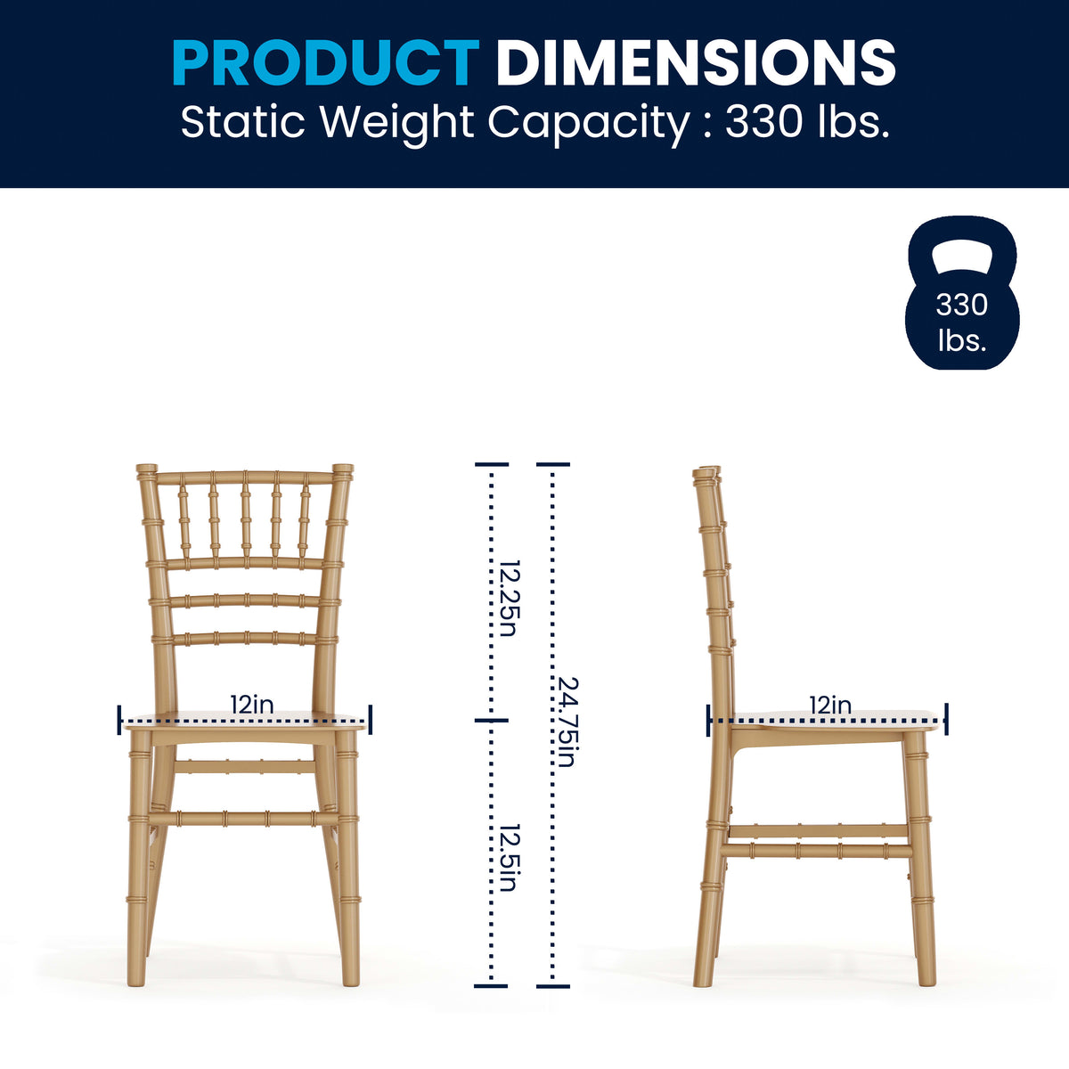 Gold |#| Child's Classic Resin Chiavari Chair for All Occasions in Gold