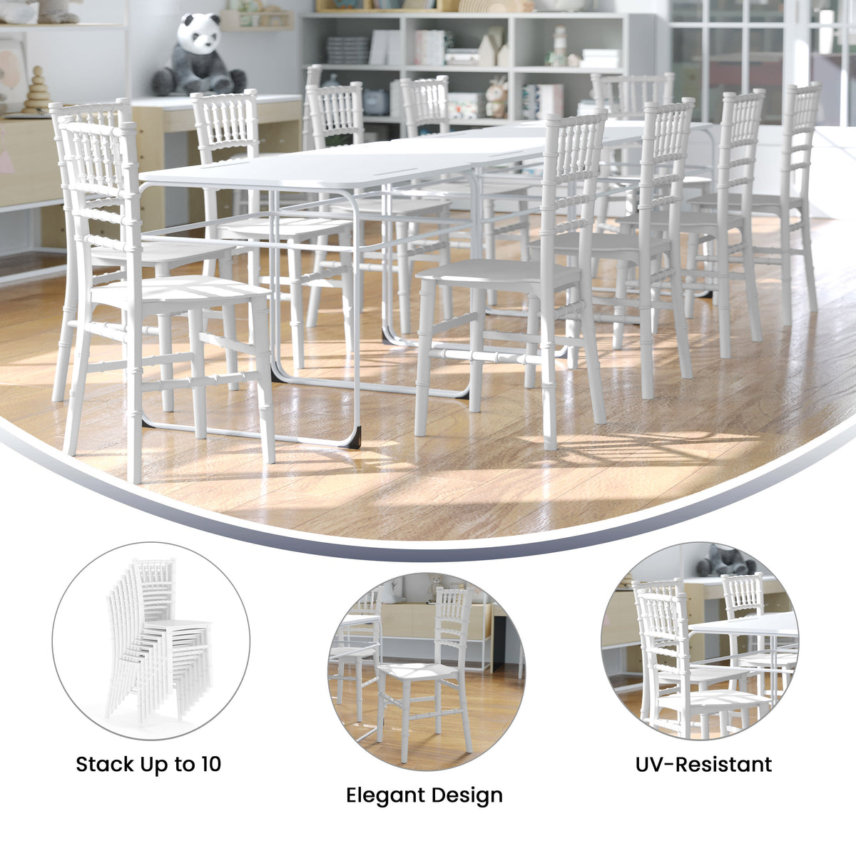 White |#| Child's Classic Resin Chiavari Chair for All Occasions in White