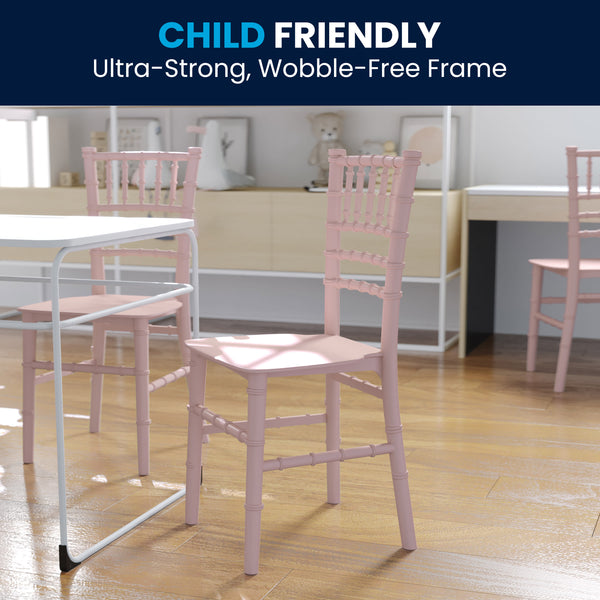 Pink |#| Child's Classic Resin Chiavari Chair for All Occasions in Pink