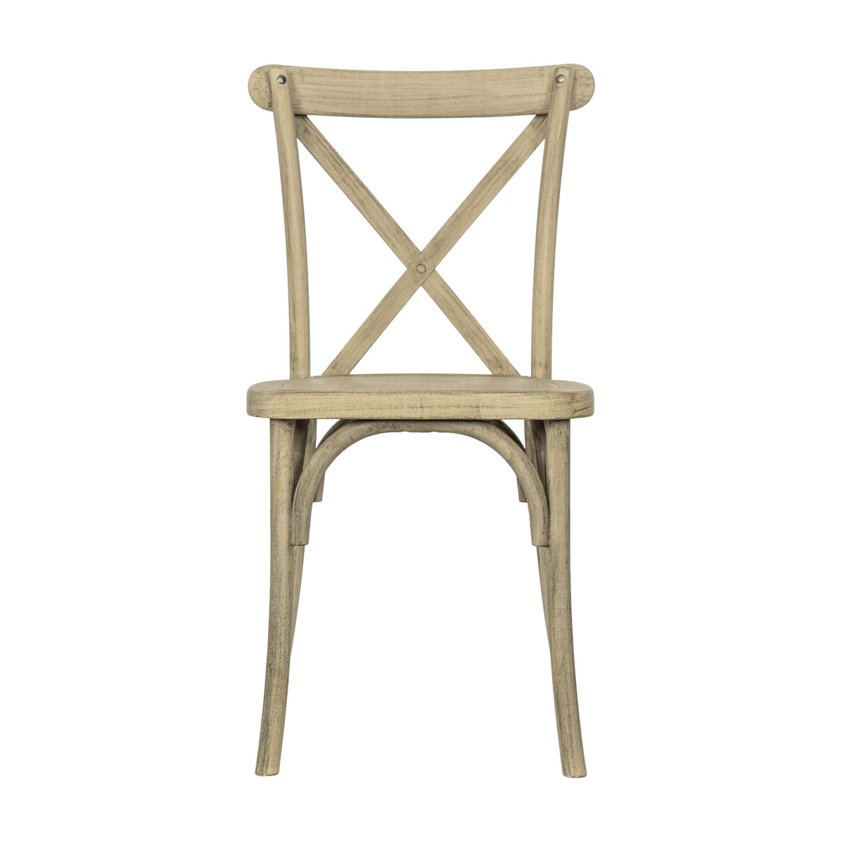 Light Oak |#| Indoor/Outdoor Commercial Grade Wood Look Resin Cross Back Chair in Light Oak