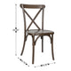 Dark Brown |#| Indoor/Outdoor Commercial Grade Wood Look Resin Cross Back Chair in Dark Brown