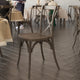 Dark Brown |#| Indoor/Outdoor Commercial Grade Wood Look Resin Cross Back Chair in Dark Brown