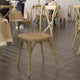 Chestnut |#| Indoor/Outdoor Commercial Grade Wood Look Resin Cross Back Chair in Chestnut