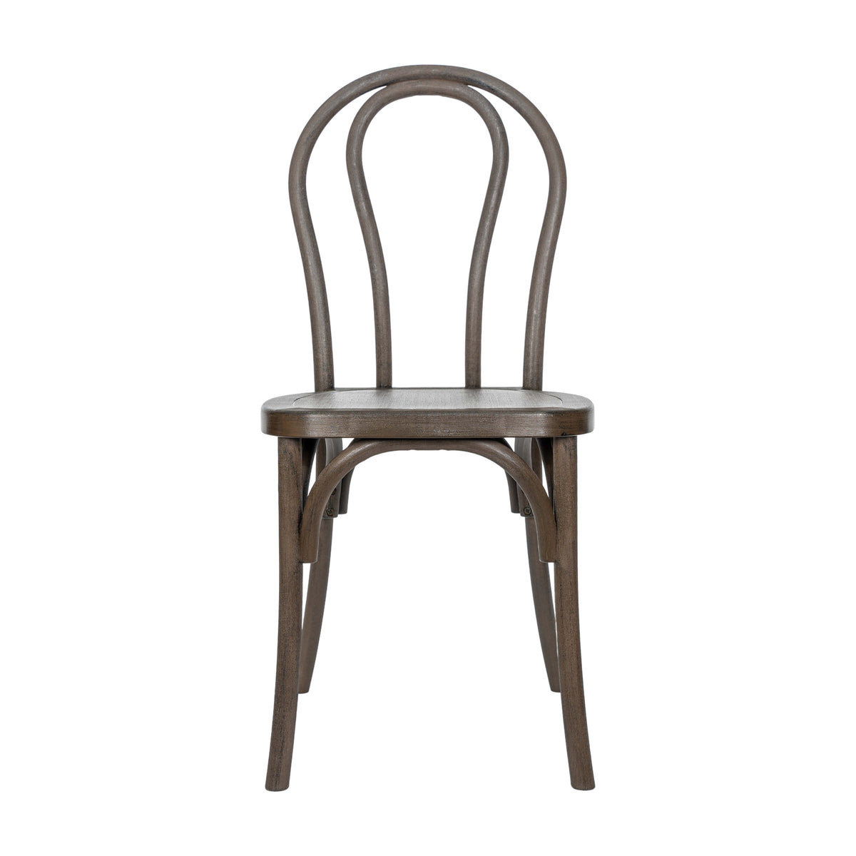 Dark Brown |#| Indoor/Outdoor Commercial Grade Wood Look Resin Thonet Style Chair in Dark Brown