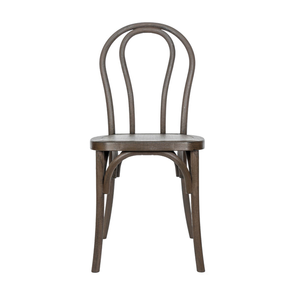 Dark Brown |#| Indoor/Outdoor Commercial Grade Wood Look Resin Thonet Style Chair in Dark Brown
