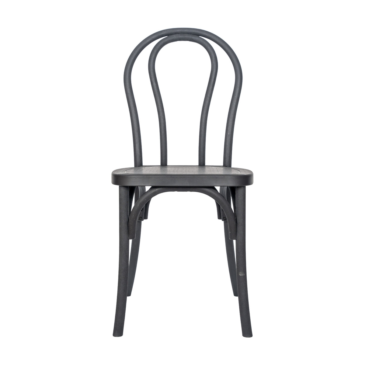 Black |#| Indoor/Outdoor Commercial Grade Wood Look Resin Thonet Style Chair in Black