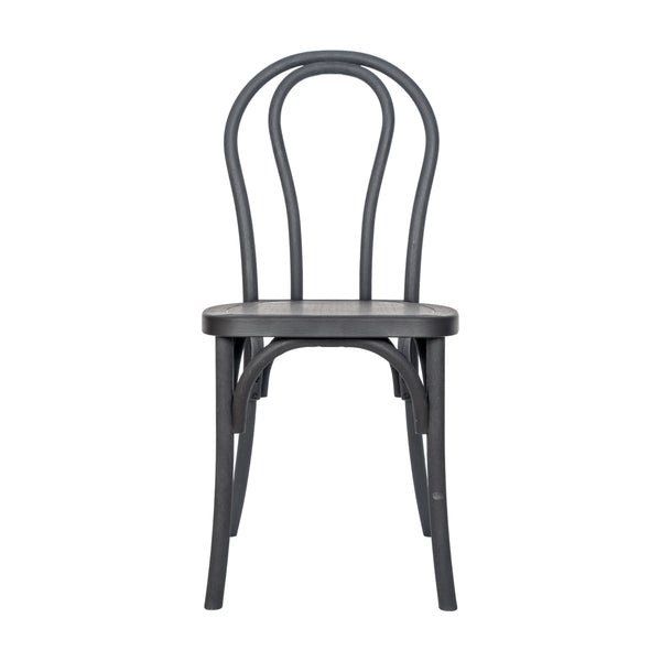 Black |#| Indoor/Outdoor Commercial Grade Wood Look Resin Thonet Style Chair in Black