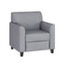 Gray/Wood Legs |#| Gray LeatherSoft Chair with Clean Line Stitched Frame - Reception Seating