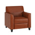 Cognac/Wood Legs |#| Cognac LeatherSoft Chair with Clean Line Stitched Frame - Reception Seating