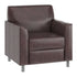 Brown/Chrome Legs |#| Brown LeatherSoft Chair with Clean Line Stitched Frame and Chrome Legs