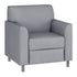 Gray/Chrome Legs |#| Gray LeatherSoft Chair with Clean Line Stitched Frame and Chrome Legs