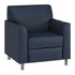 Navy/Chrome Legs |#| Navy LeatherSoft Chair with Clean Line Stitched Frame and Chrome Legs