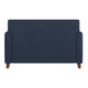 Navy |#| Navy LeatherSoft Loveseat w/ Clean Line Stitched Frame - Reception Seating