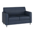 Navy/Chrome Legs |#| Navy LeatherSoft Loveseat with Clean Line Stitched Frame and Chrome Legs