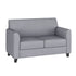 Gray/Wood Legs |#| Gray LeatherSoft Loveseat with Clean Line Stitched Frame - Reception Seating