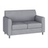 Gray/Chrome Legs |#| Gray LeatherSoft Loveseat with Clean Line Stitched Frame and Chrome Legs