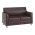 Brown/Chrome Legs |#| Brown LeatherSoft Loveseat with Clean Line Stitched Frame and Chrome Legs