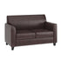 Brown/Wood Legs |#| Brown LeatherSoft Loveseat w/ Clean Line Stitched Frame - Reception Seating