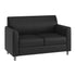 Black/Chrome Legs |#| Black LeatherSoft Loveseat with Clean Line Stitched Frame and Chrome Legs