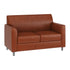 Cognac/Chrome Legs |#| Cognac LeatherSoft Loveseat with Clean Line Stitched Frame and Chrome Legs