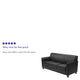 Black |#| Black LeatherSoft Sofa with Clean Line Stitched Frame - Reception Seating