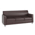 Brown/Chrome Legs |#| Brown LeatherSoft Sofa with Clean Line Stitched Frame and Chrome Legs
