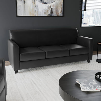 LeatherSoft Sofa with Clean Line Stitched Frame - View 2