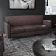 Brown/Chrome Legs |#| Brown LeatherSoft Sofa with Clean Line Stitched Frame and Chrome Legs