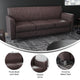 Brown/Chrome Legs |#| Brown LeatherSoft Sofa with Clean Line Stitched Frame and Chrome Legs