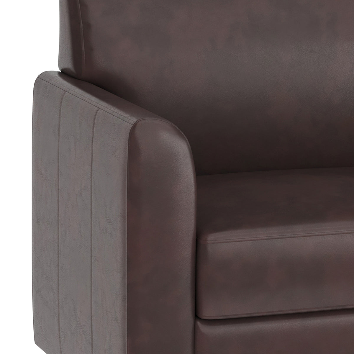 Brown/Chrome Legs |#| Brown LeatherSoft Sofa with Clean Line Stitched Frame and Chrome Legs