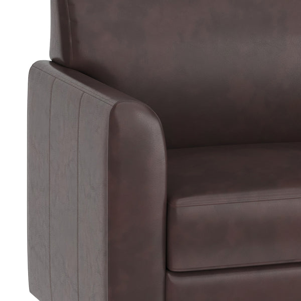 Brown/Chrome Legs |#| Brown LeatherSoft Sofa with Clean Line Stitched Frame and Chrome Legs