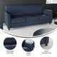 Navy/Wood Legs |#| Navy LeatherSoft Sofa with Clean Line Stitched Frame - Reception Seating