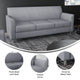 Gray/Chrome Legs |#| Gray LeatherSoft Sofa with Clean Line Stitched Frame and Chrome Legs