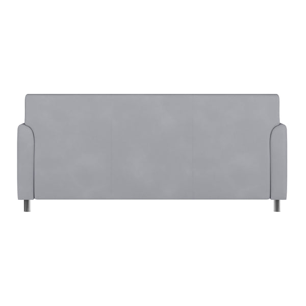 Gray/Chrome Legs |#| Gray LeatherSoft Sofa with Clean Line Stitched Frame and Chrome Legs