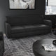 Black/Chrome Legs |#| Black LeatherSoft Sofa with Clean Line Stitched Frame and Chrome Legs