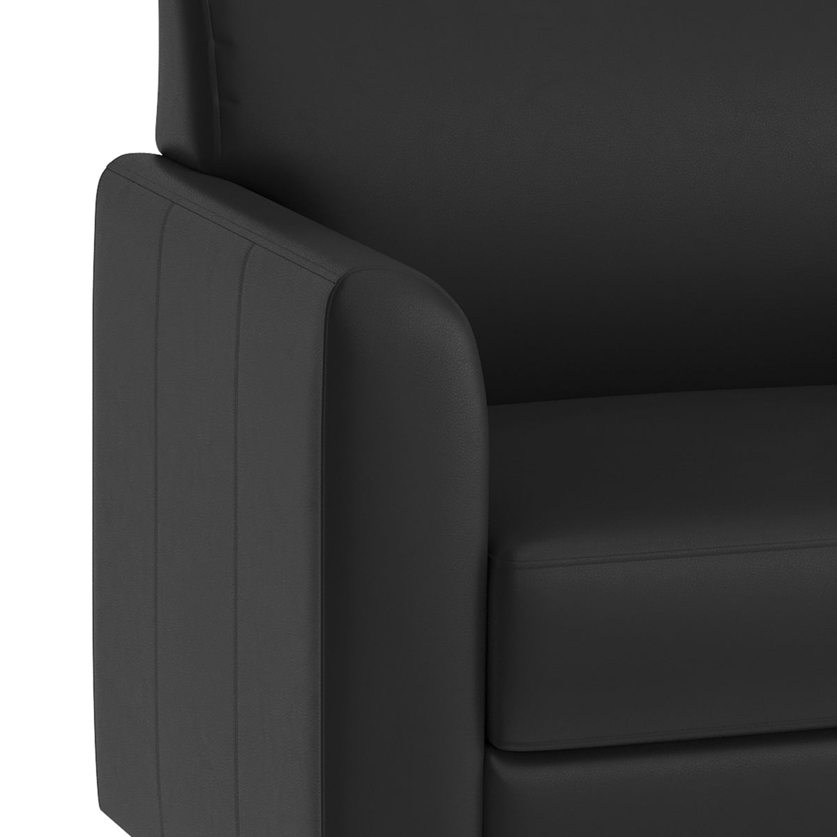 Black/Chrome Legs |#| Black LeatherSoft Sofa with Clean Line Stitched Frame and Chrome Legs