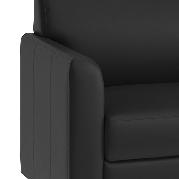 Black/Chrome Legs |#| Black LeatherSoft Sofa with Clean Line Stitched Frame and Chrome Legs