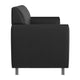 Black/Chrome Legs |#| Black LeatherSoft Sofa with Clean Line Stitched Frame and Chrome Legs