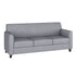 Gray/Wood Legs |#| Gray LeatherSoft Sofa with Clean Line Stitched Frame - Reception Seating