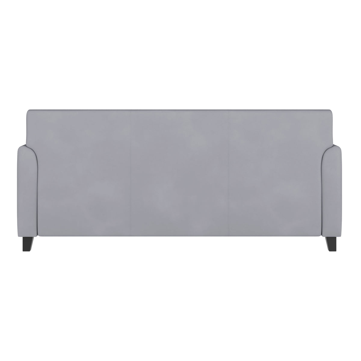 Gray/Wood Legs |#| Gray LeatherSoft Sofa with Clean Line Stitched Frame - Reception Seating